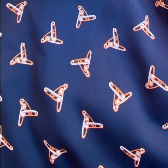 everly brand Sz-M navy & orange safety pin skirt. With pockets 😍 - Picture 3 of 4